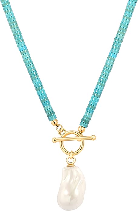 Aobei Pearl 18K Gold Moon Star Lion Evil Eye Pendant Necklace Medallion Paperclip Chian Choker Layering Jewery for Women